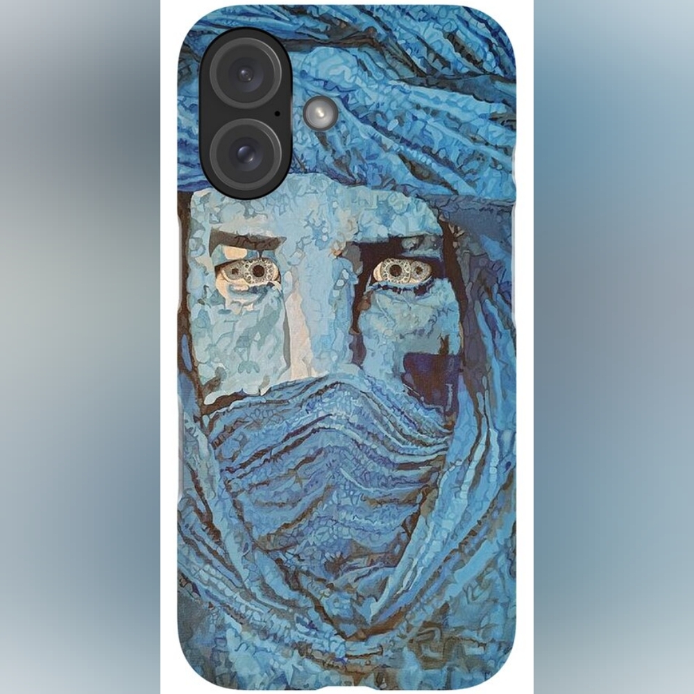 Blue Artistic Face iPhone Case